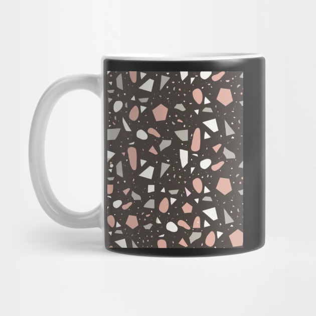 Seamless Dark Purple and Pnk Terrazzo Pattern by zedonee